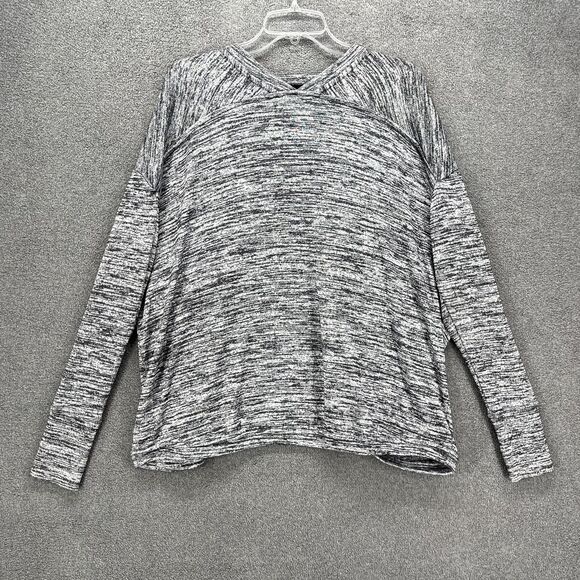 Athleta Cardigan Womens Small Gray Drape Pose Wrap Marled Open Front Knit - Picture 2 of 16